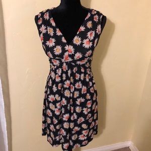 Floral summer dress, black, size L